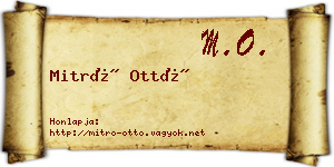 Mitró Ottó névjegykártya